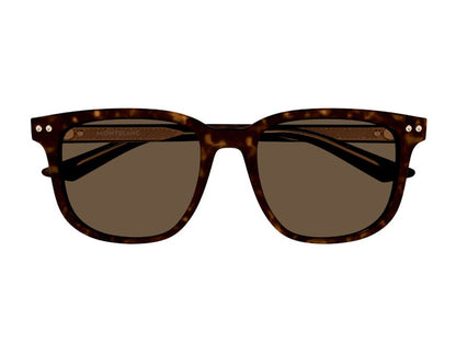 Mont Blanc Rectangular Sunglasses Havana Havana Brown-Havana Havana Brown (MB0258SA-002)