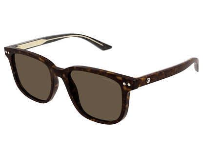 Mont Blanc Rectangular Sunglasses Havana Havana Brown-Havana Havana Brown (MB0258SA-002)
