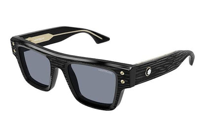 Mont Blanc Square Sunglasses Black Black Grey/-Grey (MB0253S-011)