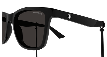 Mont Blanc Square Sunglasses Black Black Grey/-Grey (MB0399S-006)