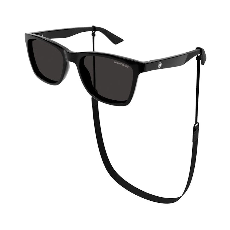 Mont Blanc Square Sunglasses Black Black Grey/-Grey (MB0399S-006)