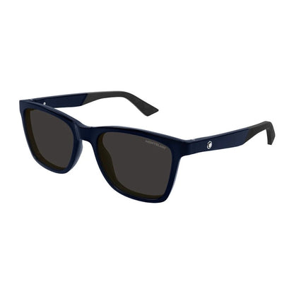 Mont Blanc Square Sunglasses Blue Blue Grey/-Grey (MB0399S-004)