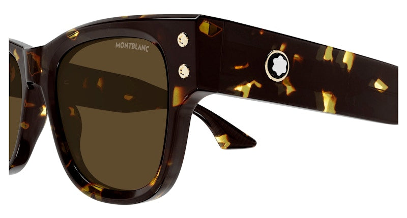 Mont Blanc Square Sunglasses Havana Havana Brown/-Brown (MB0381S-003)
