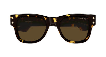 Mont Blanc Square Sunglasses Havana Havana Brown/-Brown (MB0381S-003)