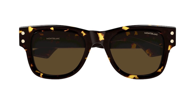 Mont Blanc Square Sunglasses Havana Havana Brown/-Brown (MB0381S-003)