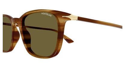 Mont blanc Square Sunglasses Brown-Brown (MB0338S-004)