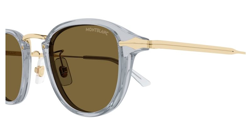 Mont blanc Square Sunglasses Grey Silver-Brown (MB0336S-004)