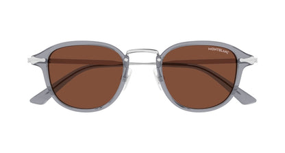 Mont blanc Square Sunglasses Grey Silver-Brown (MB0336S-004)