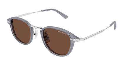 Mont blanc Square Sunglasses Grey Silver-Brown (MB0336S-004)