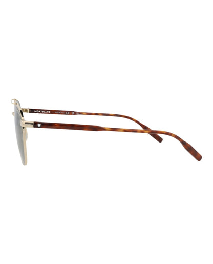 Montblanc Aviator-Frame Metal Sunglasses GOLD HAVANA GREEN (MB0114S-30009067-003)