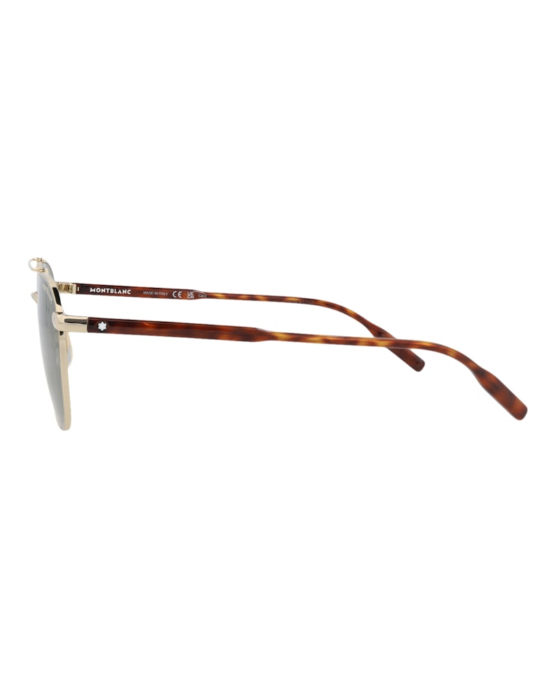 Montblanc Aviator-Frame Metal Sunglasses GOLD HAVANA GREEN (MB0114S-30009067-003)