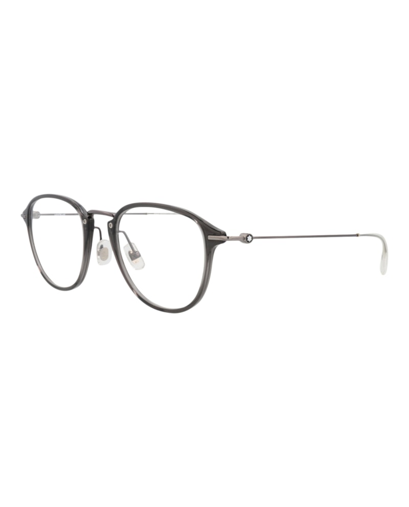 Mont Blanc Round-Frame Injection Optical Frames Grey Ruthenium Transparent (MB0155O-30010178-001)