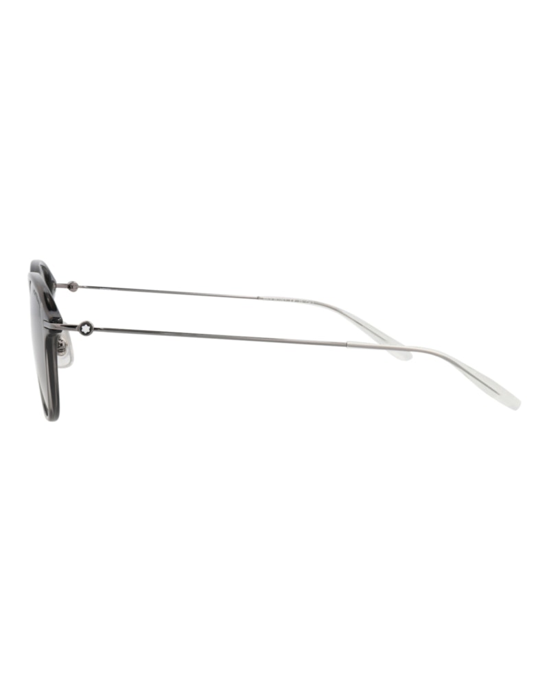 Montblanc Round-Frame Injection Sunglasses GREY RUTHENIUM GREY (MB0155S-30010173-001)