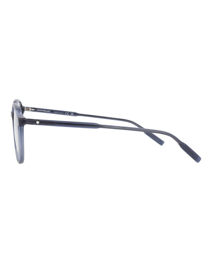 Montblanc Round-Frame Recycled Acetate Optical Frames Blue Blue Transparent (MB0291O-30014599-008)