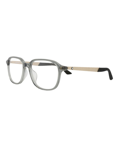 Montblanc Round-Frame Recycled Acetate Optical Frames Grey Gold Transparent (MB0335OA-30015020-004)