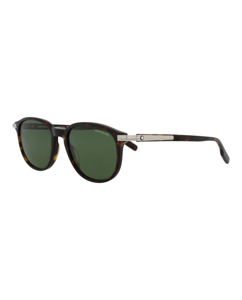 Montblanc Round-Frame Recycled Acetate Sunglasses Havana Havana Green (MB0276S-30014184-002)