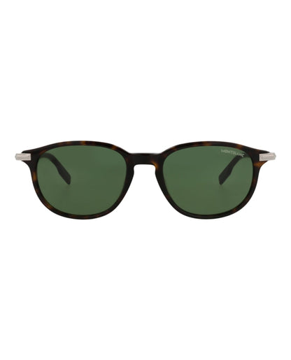 Montblanc Round-Frame Recycled Acetate Sunglasses Havana Havana Green (MB0276S-30014184-002)