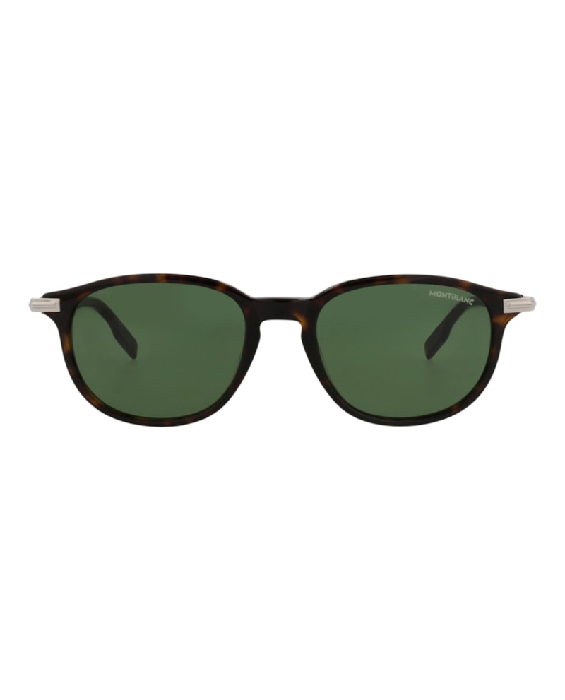 Montblanc Round-Frame Recycled Acetate Sunglasses Havana Havana Green (MB0276S-30014184-002)
