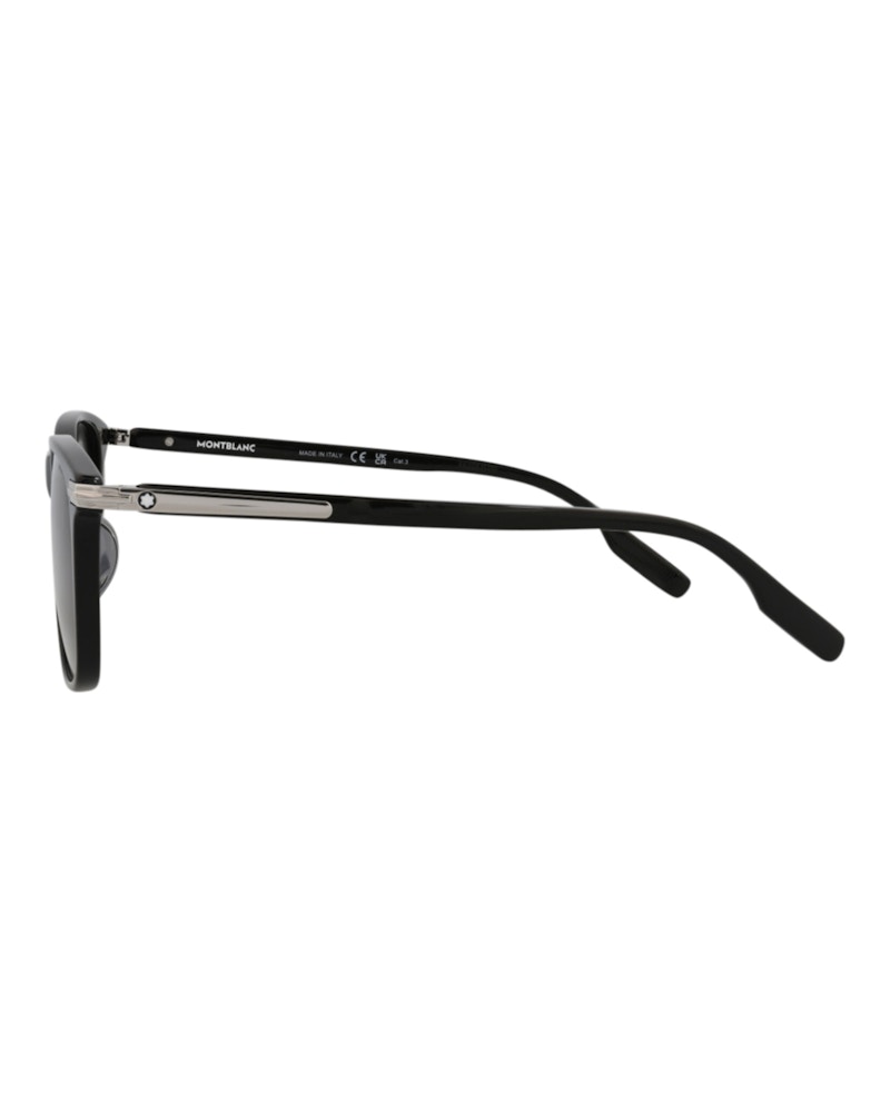 Montblanc Square-Frame Acetate Sunglasses Black Black Grey (MB0216SA-30012165-001)