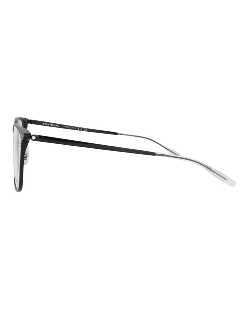 Montblanc Square-Frame Alluminium Optical Frames Black Black Transparent (MB0232O-30013546-001)