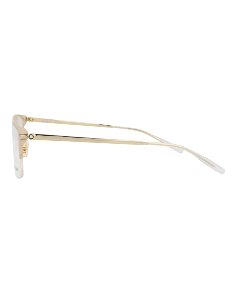 Montblanc Square-Frame Alluminium Optical Frames Gold Gold Transparent (MB0234OK-30013548-001)