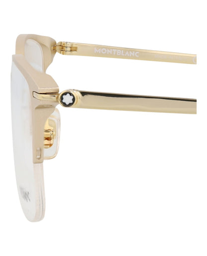 Montblanc Square-Frame Alluminium Optical Frames Gold Gold Transparent (MB0234OK-30013548-001)