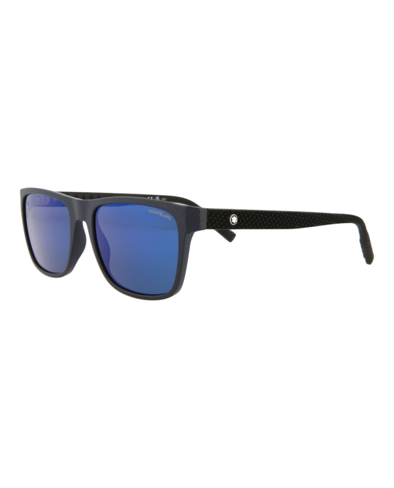 Montblanc Square-Frame Injection Sunglasses Blue Black Blue (MB0209S-30012085-002)