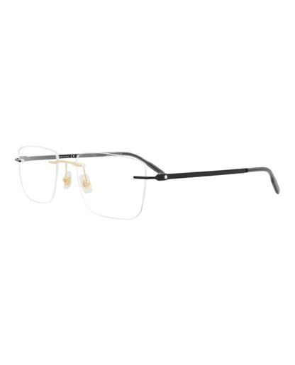 Mont Blanc Square-Frame Metal Optical Frames Gold Black Transparent (MB0281O-30014190-006)