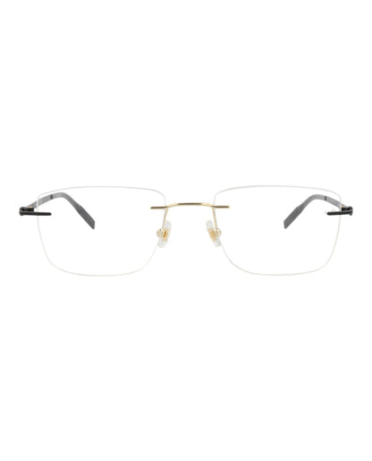 Mont Blanc Square-Frame Metal Optical Frames Gold Black Transparent (MB0281O-30014190-006)