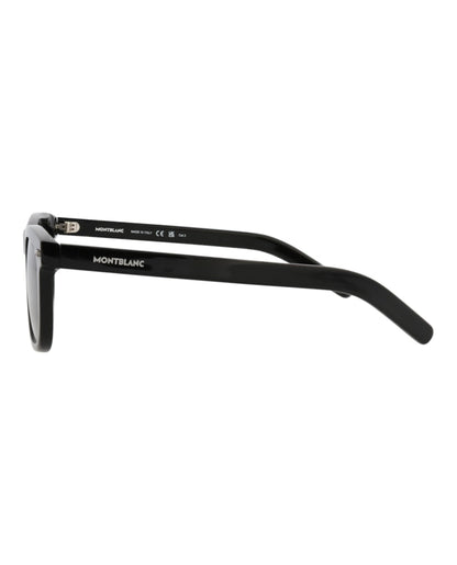 Montblanc Square-Frame Recycled Acetate Sunglasses Black Black Smoke (MB0260S-30014171-001)