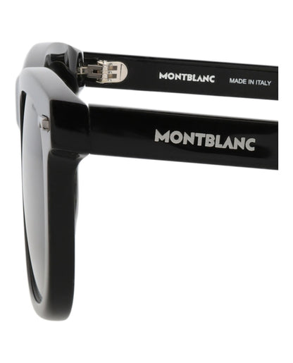 Montblanc Square-Frame Recycled Acetate Sunglasses Black Black Smoke (MB0260S-30014171-001)
