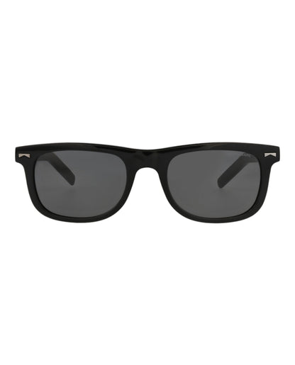 Montblanc Square-Frame Recycled Acetate Sunglasses Black Black Smoke (MB0260S-30014171-001)