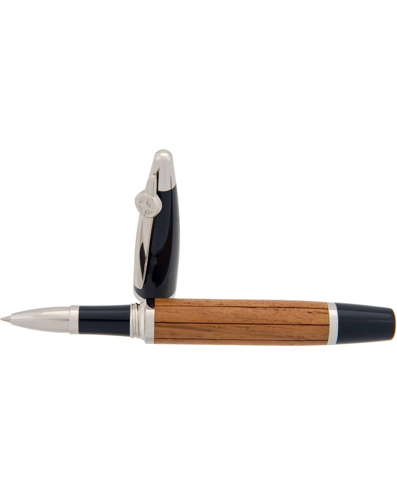 Montegrappa Lo Spirito Blue Resin/Teak 5.75in Rollerball ISSPNRIW