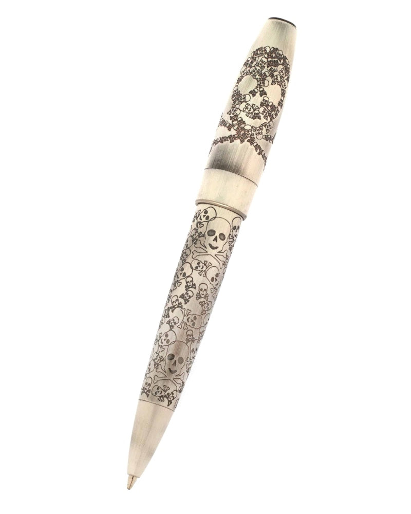 Montegrappa Merry Skull Silver Steel 5.5in Ballpoint ISFOSBBS