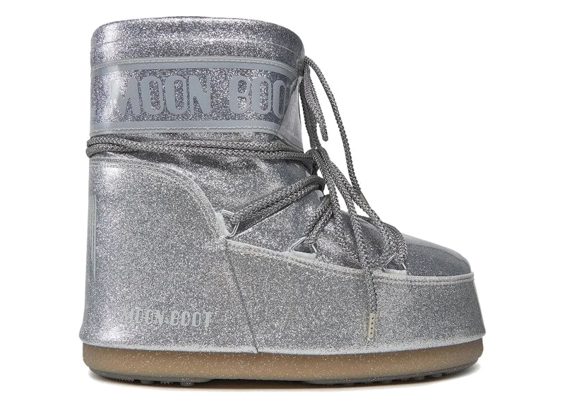 Moon Boot Icon Glitter Low Boot Silver