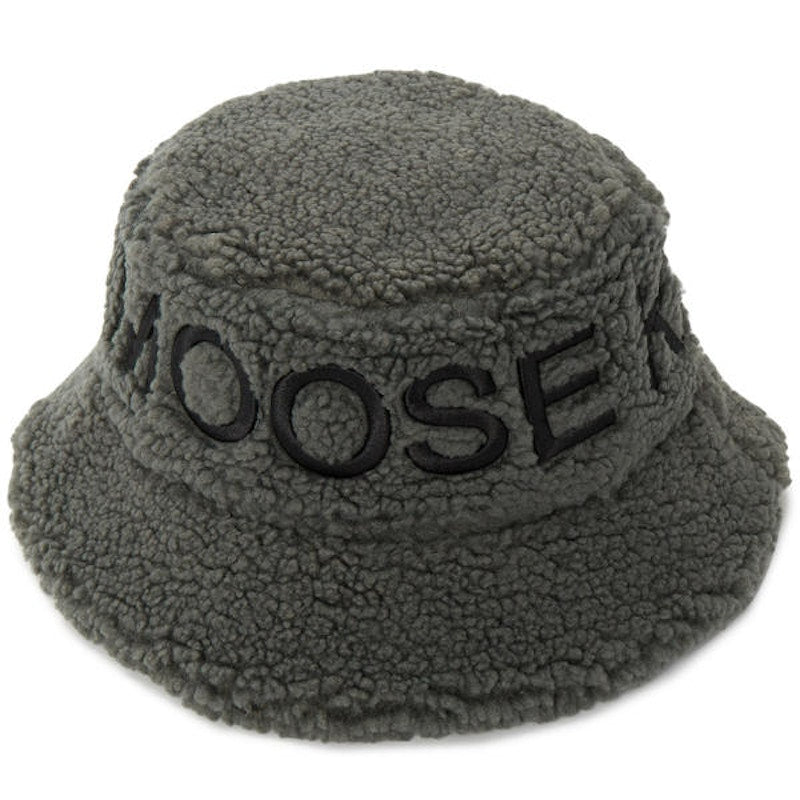 Moose Knuckles Logo Embroidered Bucket Hat Grey/Black
