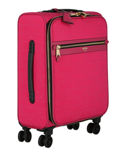 Moschino All-Over Logo Trolley Case Fuchsia