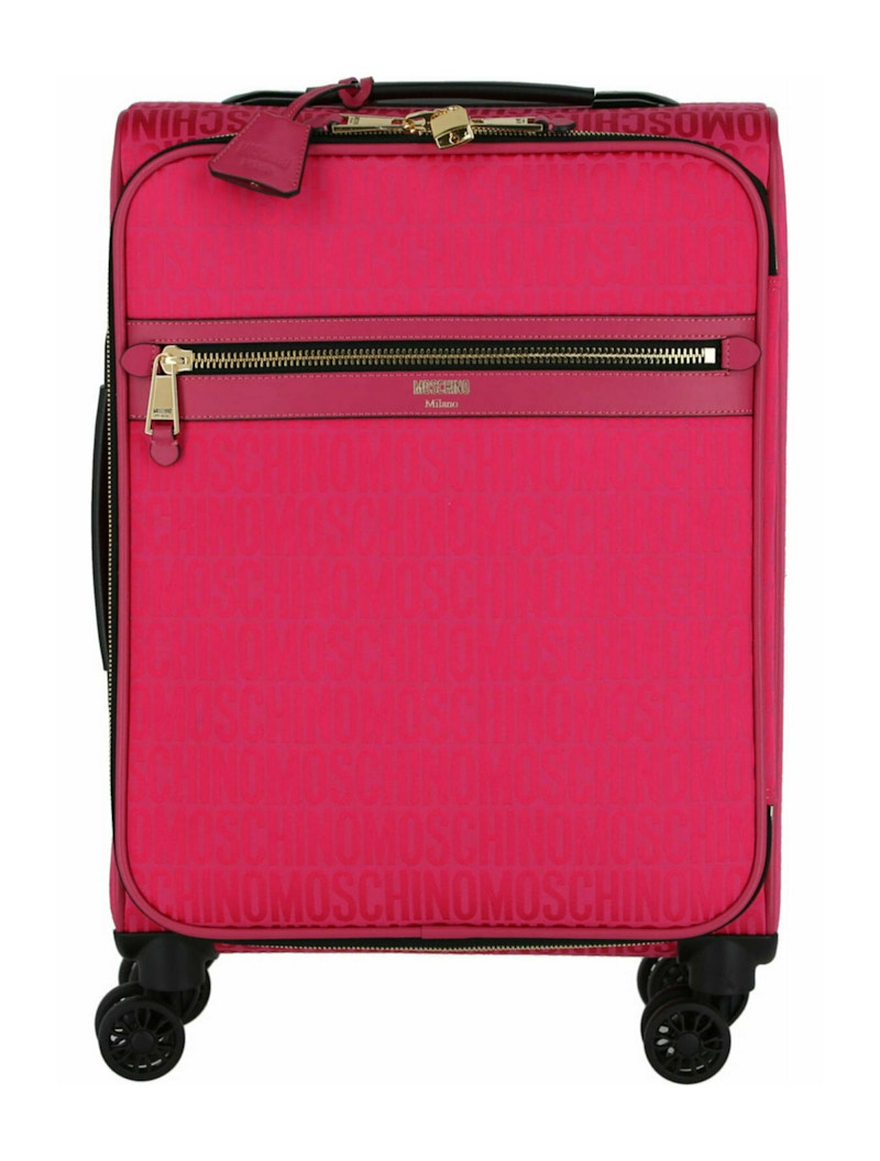 Moschino All-Over Logo Trolley Case Fuchsia