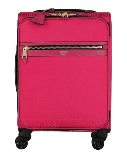 Moschino All-Over Logo Trolley Case Fuchsia