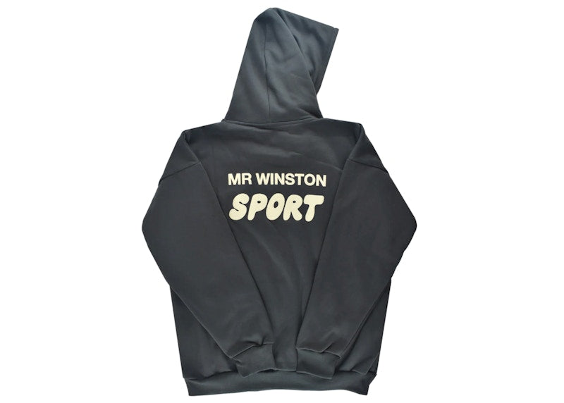 Mr Winston Puff Hooded Sweatshirt Black Charcoal