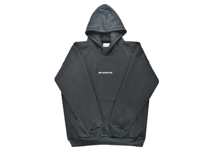 Mr Winston Puff Hooded Sweatshirt Black Charcoal