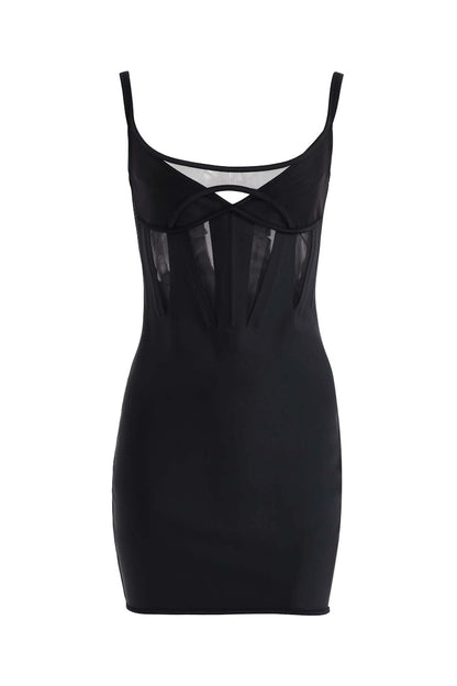 Mugler H&M Corset-Style Mini Dress Black