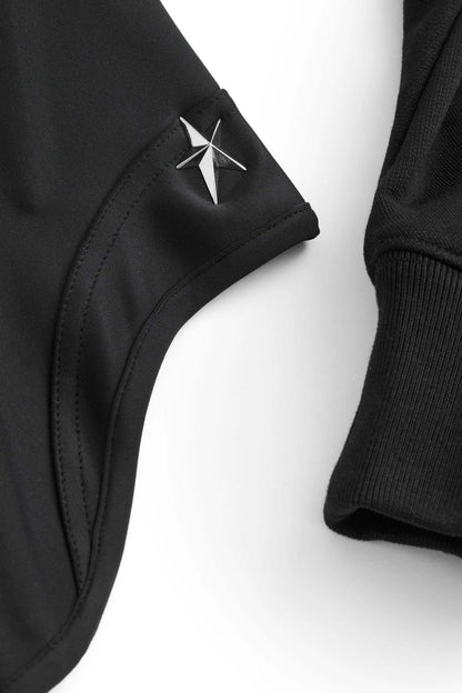 Mugler H&M Corset-Waist Hooded Jacket Black