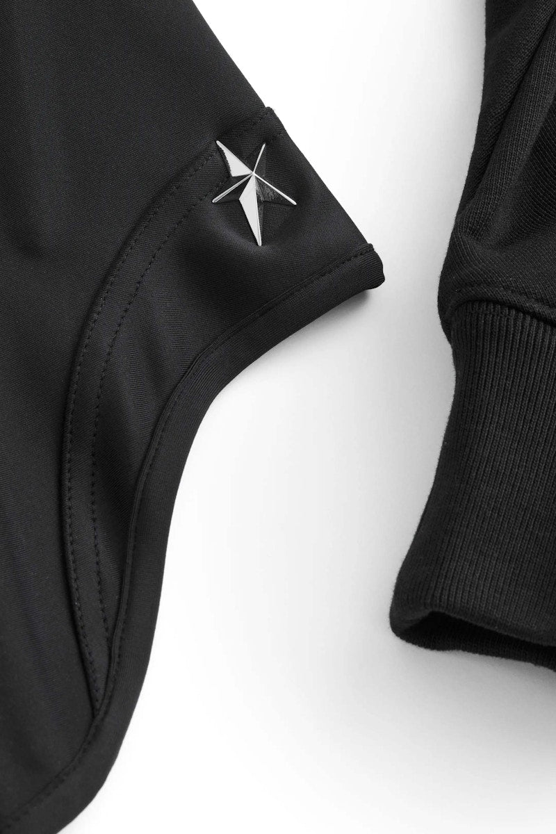 Mugler H&M Corset-Waist Hooded Jacket Black