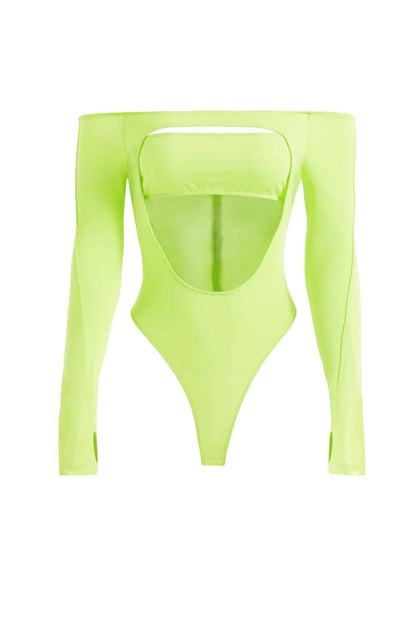 Mugler H&M Cut-Out Bodysuit Acid Green