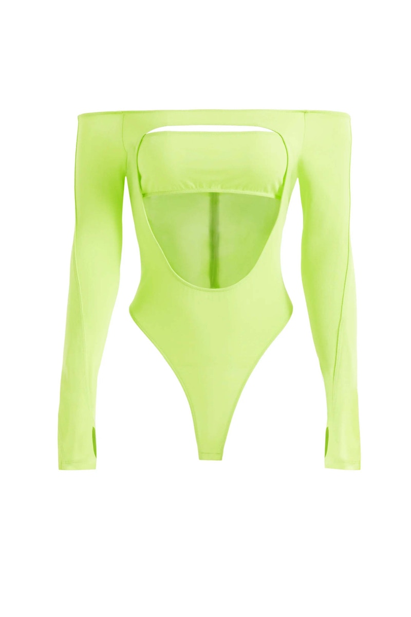 Mugler H&M Cut-Out Bodysuit Acid Green