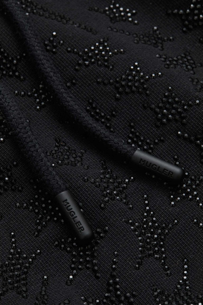Mugler H&M Rhinestone-Embellished Hoodie (Mens) Black