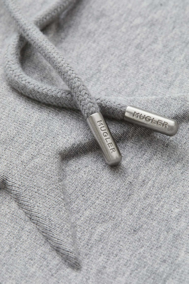 Mugler H&M Star-Motif Hoodie (Mens) Light Gray Melange