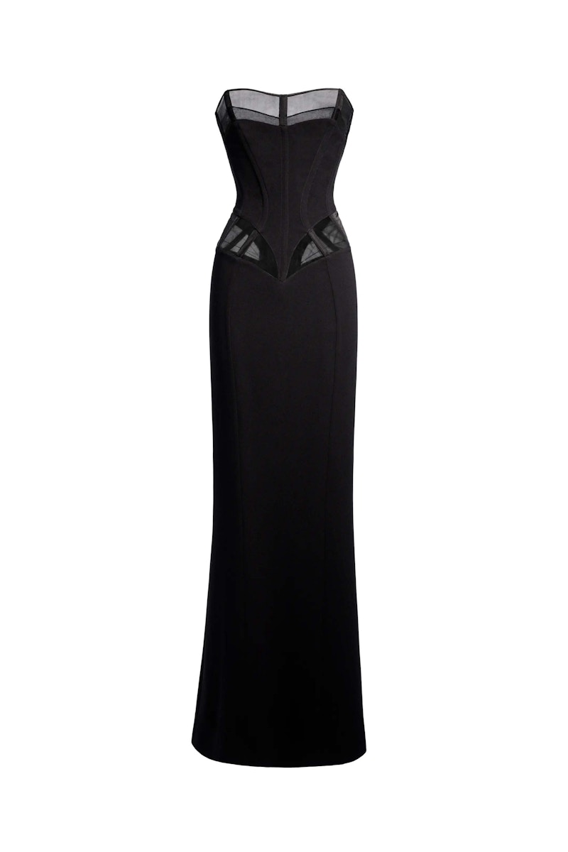 Mugler H&M Strapless Evening Gown Black