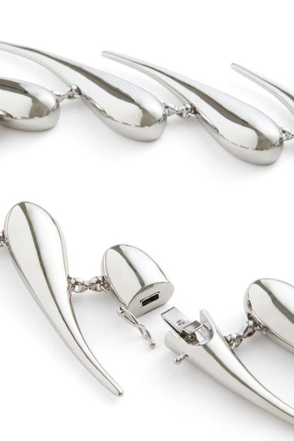 Mugler H&M Chunky Metal Linked Teardrop Necklace Silver-colored